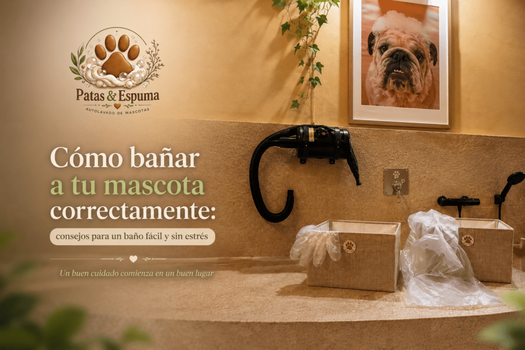 Cómo bañar a una mascota en Patas & Espuma Zaragoza